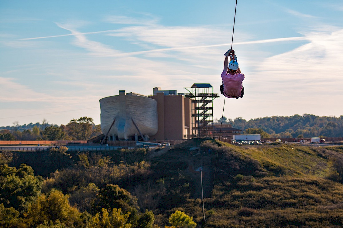 A great way to get a different view if the Ark Encounter is the zip-line. Plus, it is a lot of fun!
