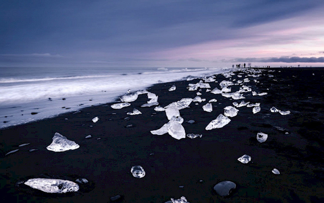 The line-up on Iceland's Diamond Beach.