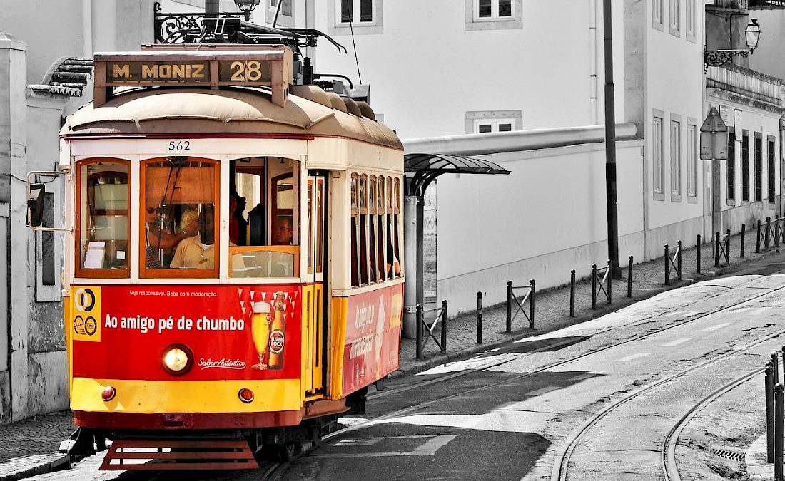 Lisbon's famous street trams.