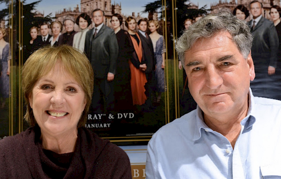 The series was inspired by the real-life experiences of the creator, Julian Fellows. Penelope Wilton (left) plays Isobel Crawley; Jim Carter plays the butler, Mr. Carson.
