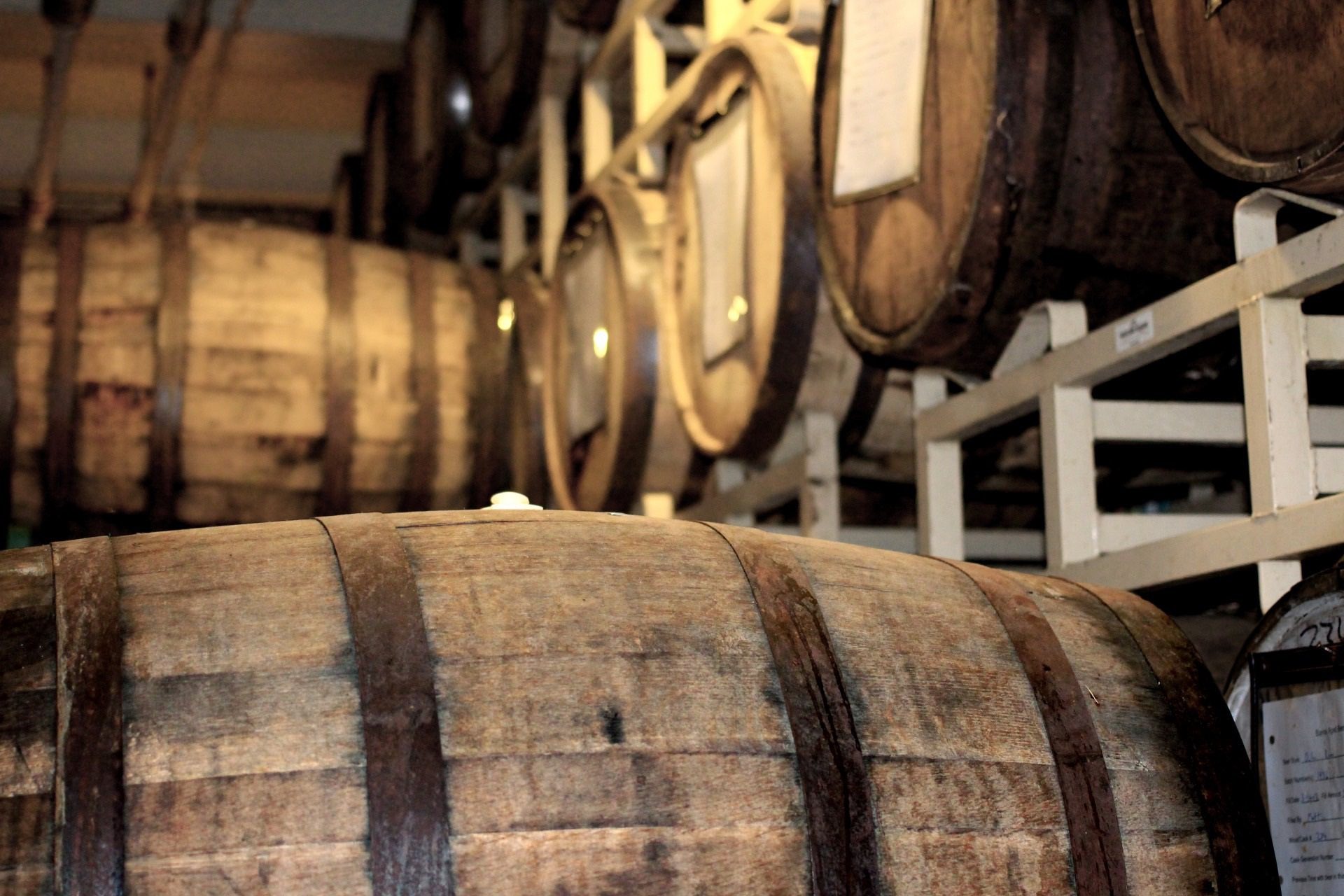 Some Whisky Matures in Oak Barrels for Three or More Years.