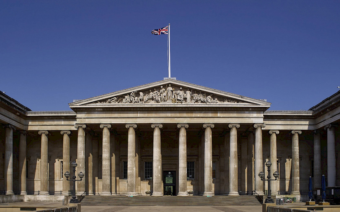 The front entrance to the British Museum.