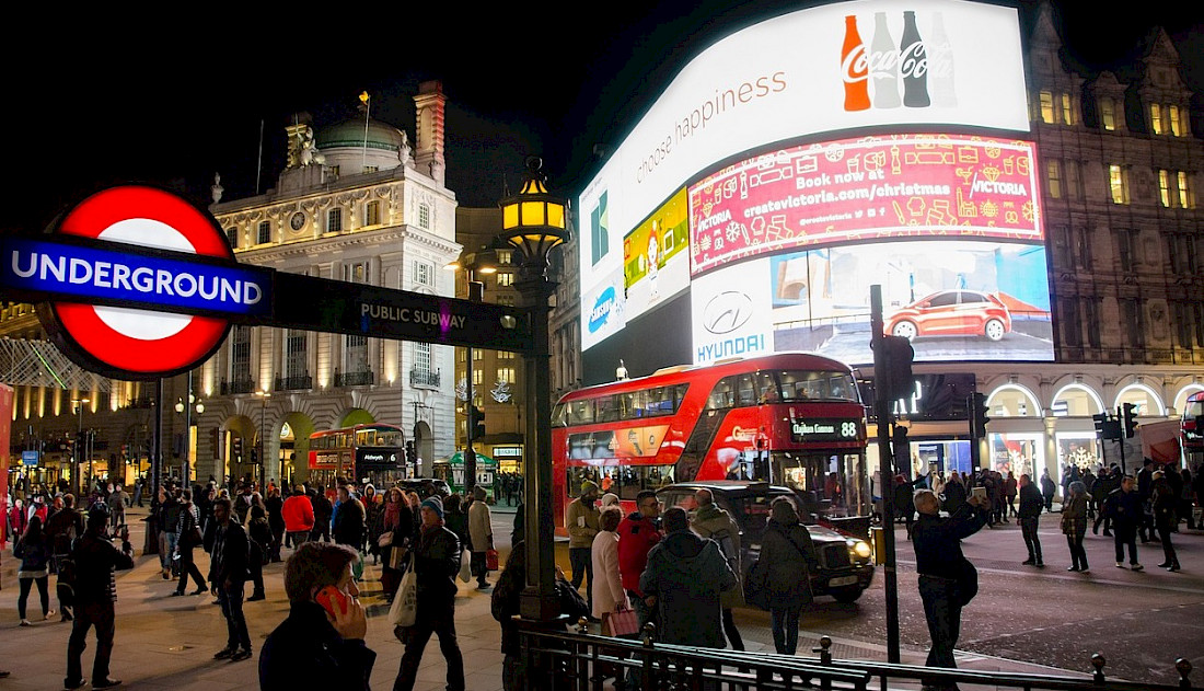 Vibrant and fun, London's Times Square.