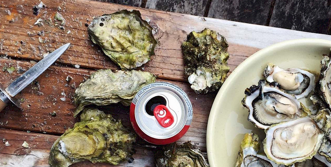 Have the right tools on hand to prepare the oysters.