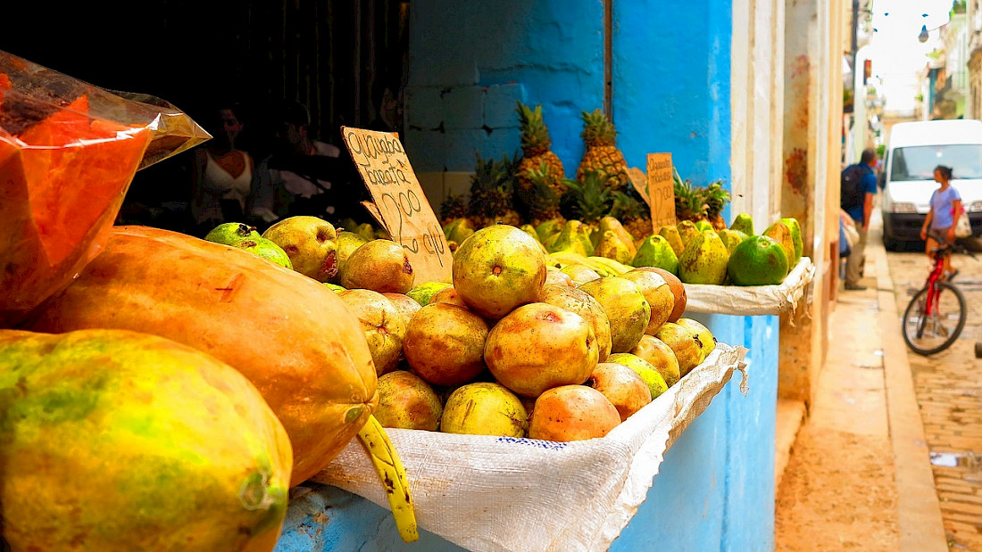 Fresh fruit on display in Old Havana.