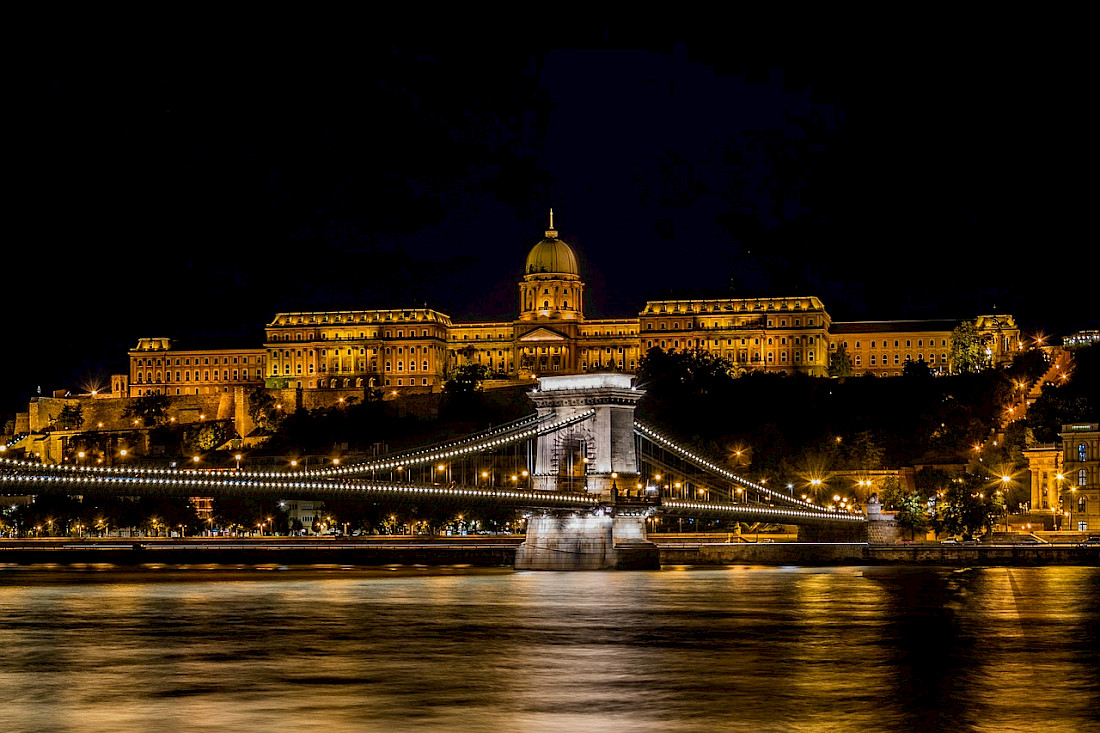 Buda castle and palace complex in Budapest was first completed in 1265.