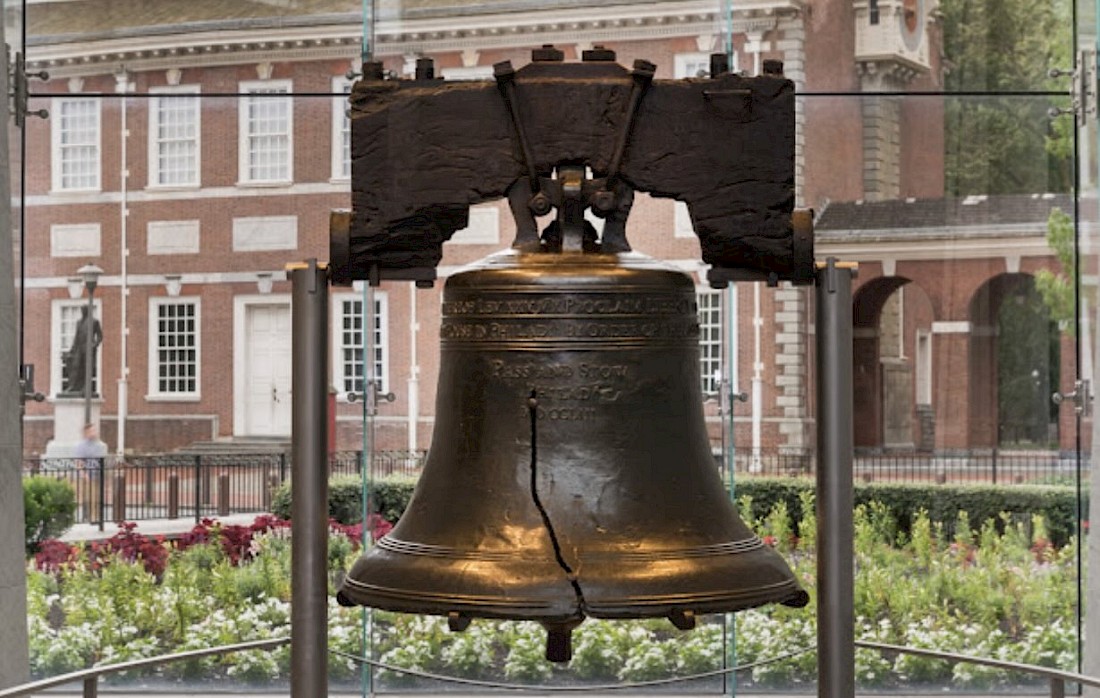 The Liberty Bell, a worldwide symbol of freedom and hope.