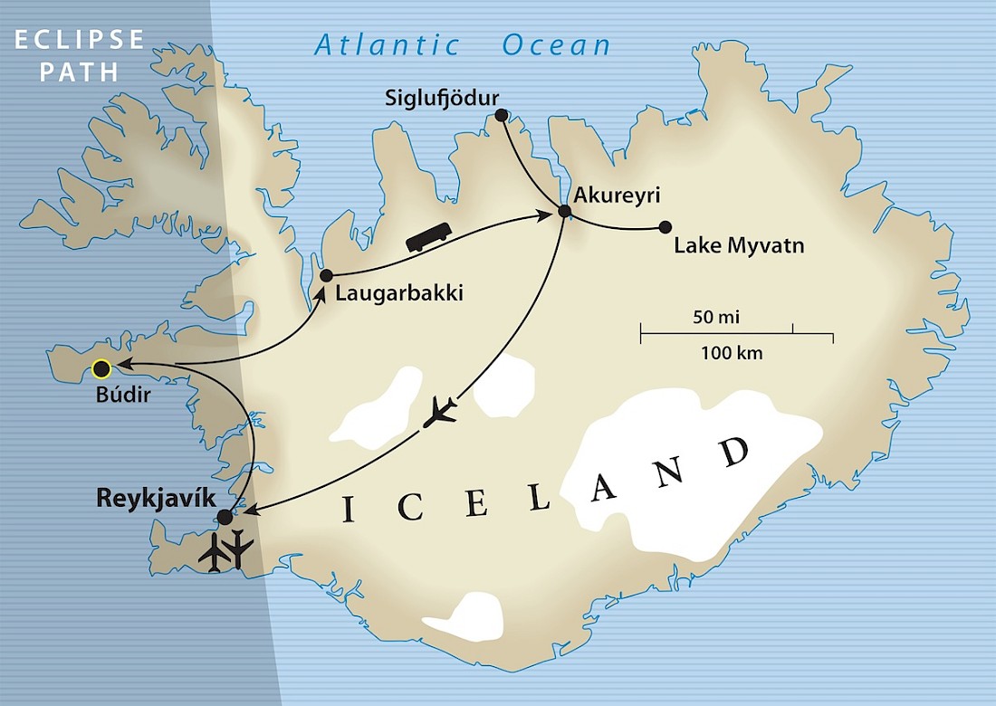 The path of the 2026 eclipse in Iceland.