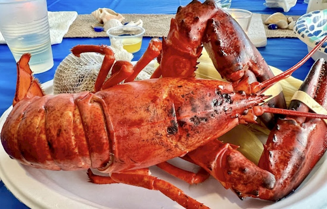Delicious lobster fresh off the boat.