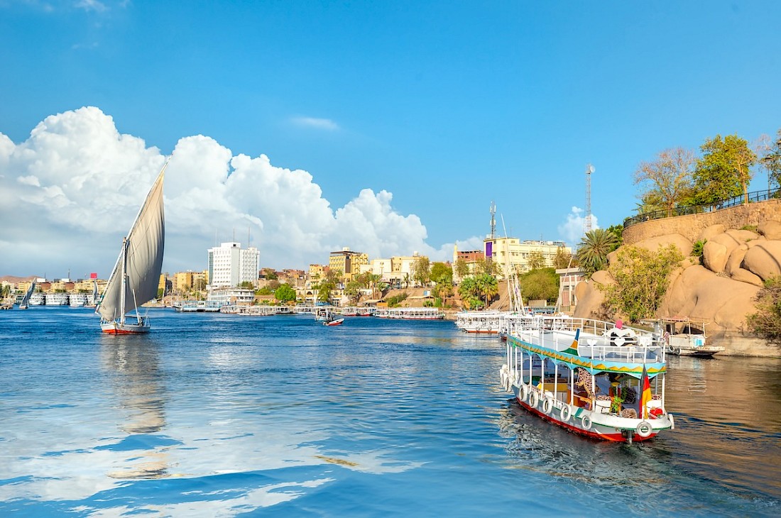 Aswan sits nicely on the Nile River-one of Egypt's largest trade routes.