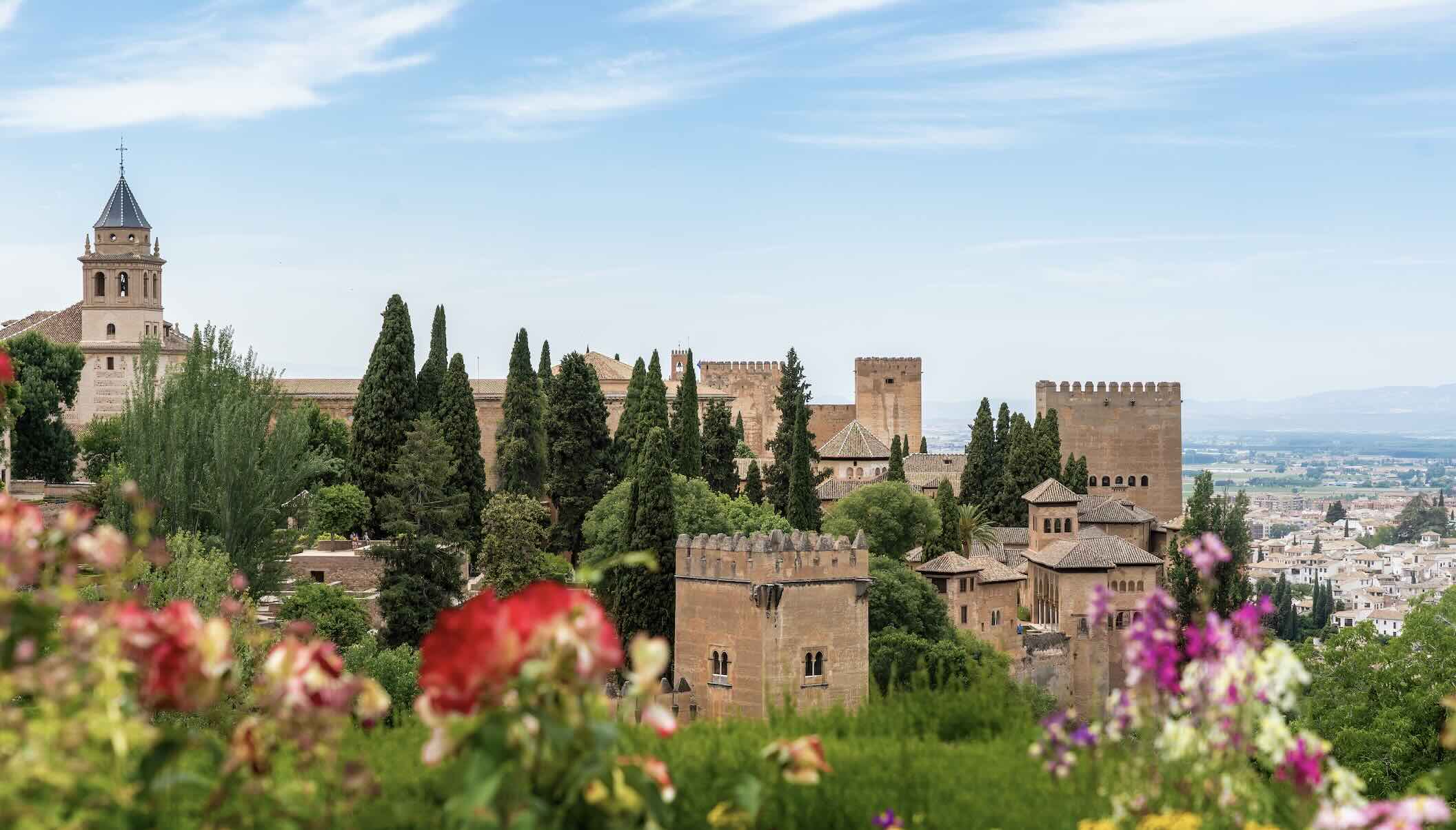 Alhambra Palace was built in the 13th and 14th centuries by the Moorish monarchs who ruled what is now southern Spain.