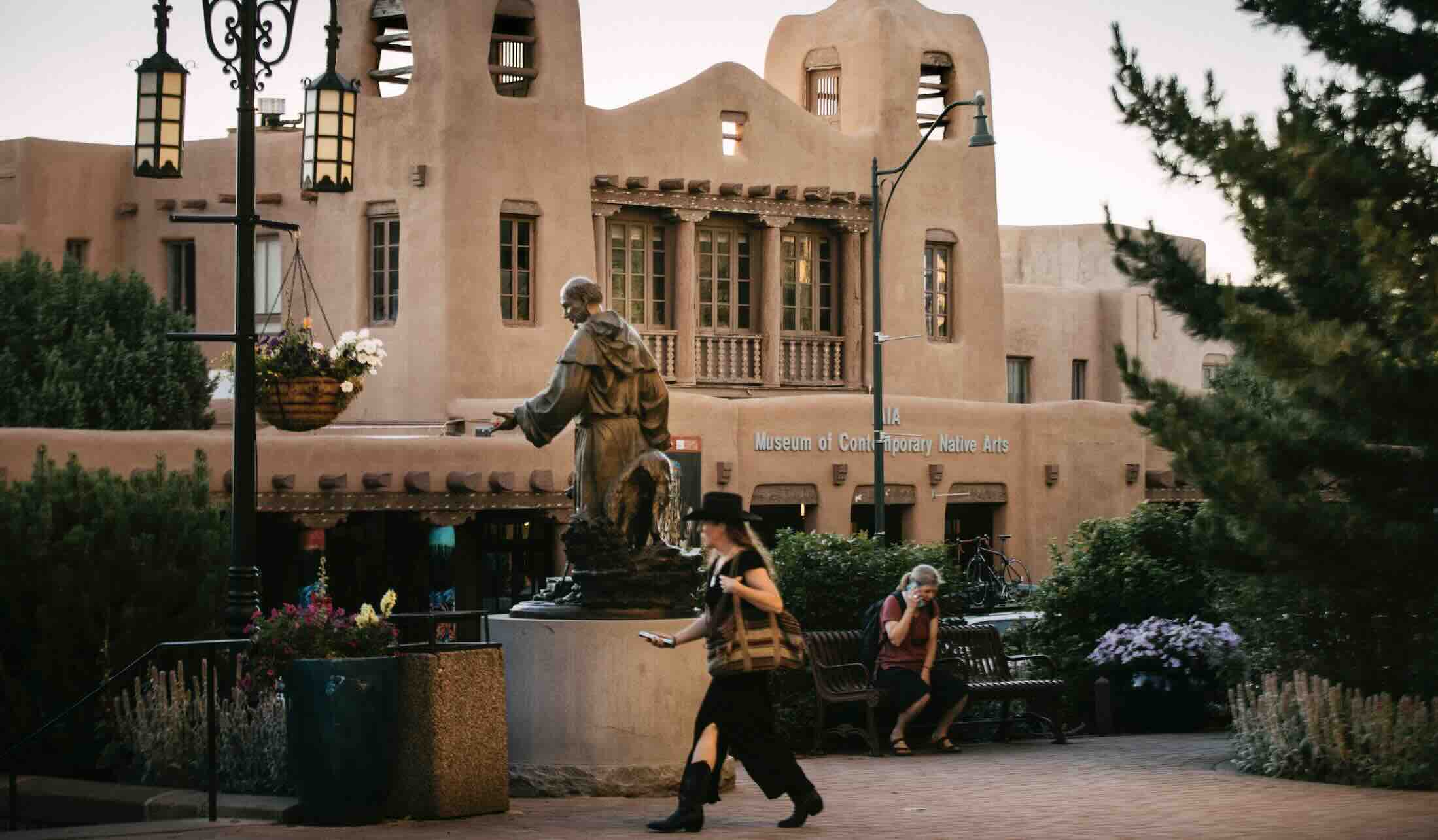 The Museum of Contemporary Native Arts on the plaza in central Santa Fe.