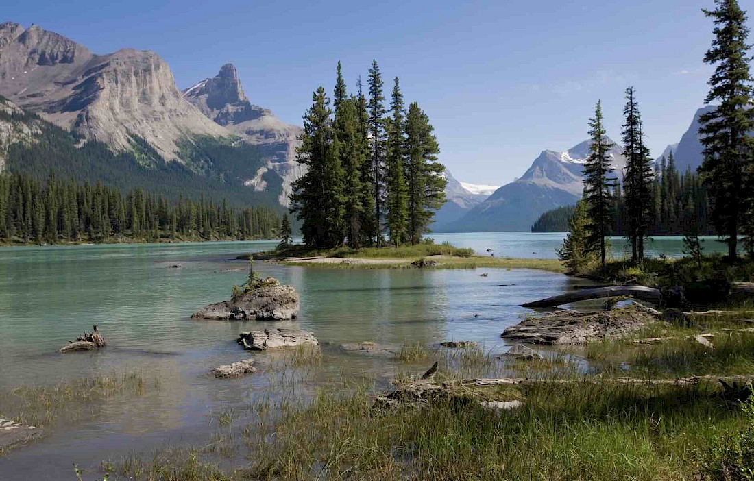 Lake Maligne in the Canadian Rockies is a can't miss on an escorted tour through the region.