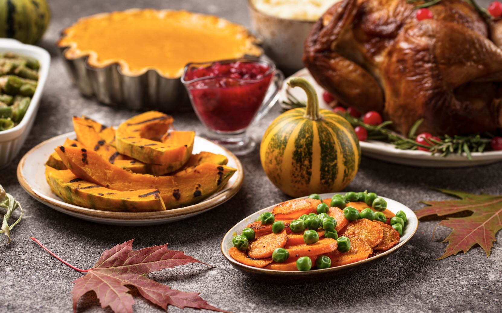 Thanksgiving dinner including locally grown cranberries from Harwich, MA.