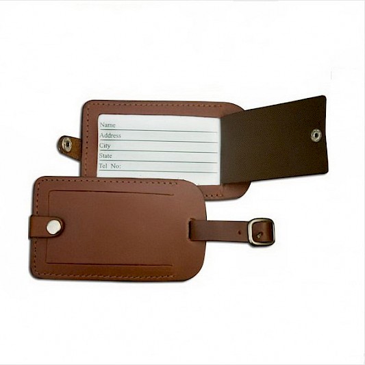 Brown Leather Luggage Tag