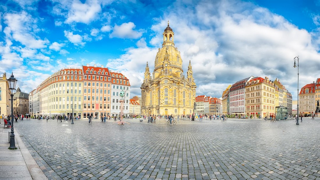 The Frauenkirche Church was destroyed during the Allied firebombing of Dresden and reconstructed between 1994 and 2005.