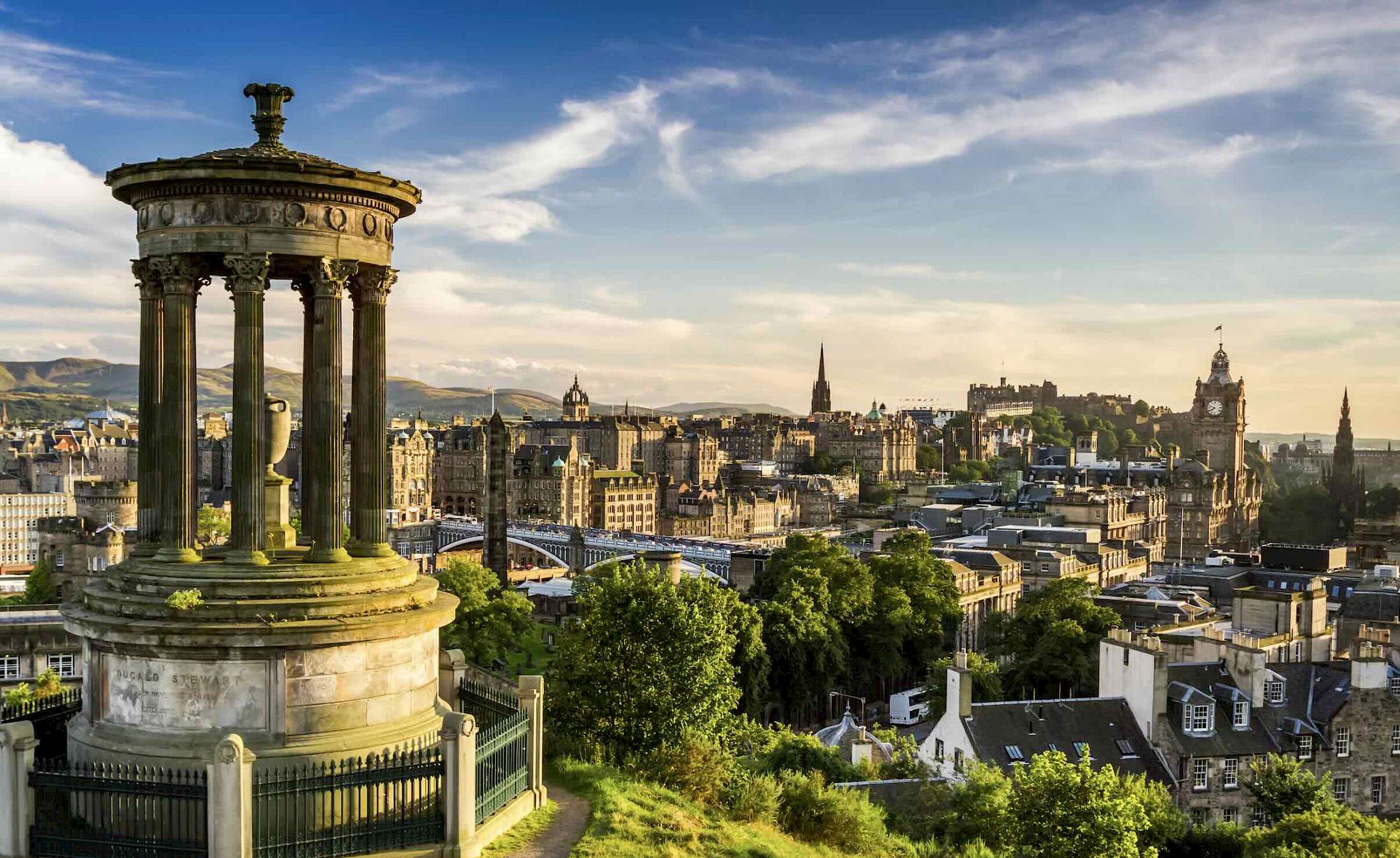 Edinburgh, Scotland at sunset.